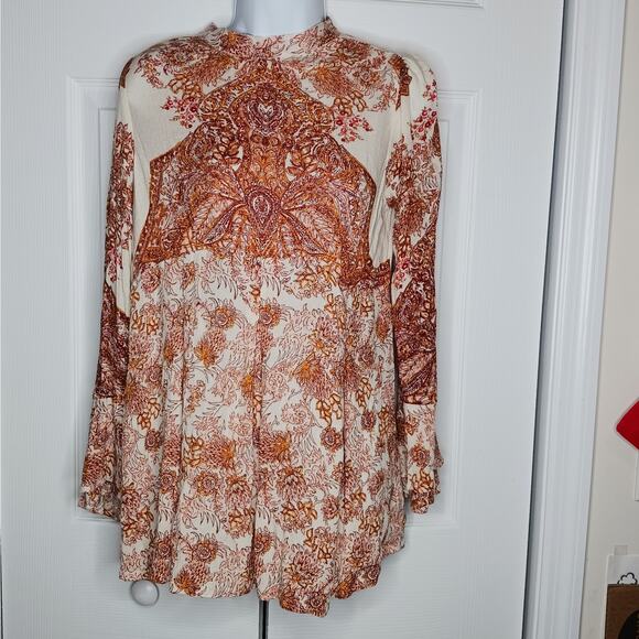 Free People Lady Luck Boho Paisley Tunic Dress/ Top Sz XS/S - Picture 6 of 11